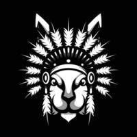 Rabbit Apache Black and White vector