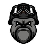 Bulldog Helmet Design vector