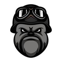 Bulldog Helmet Design vector