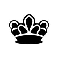 corona icono. un simple, negro silueta de un real corona. vector ilustración aislado en blanco antecedentes. ideal para logotipos, emblemas, insignias. lata ser usado en marca, web diseño.