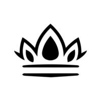 corona icono. un simple, negro silueta de un real corona. vector ilustración aislado en blanco antecedentes. ideal para logotipos, emblemas, insignias. lata ser usado en marca, web diseño.