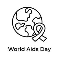 World aids awareness day icon isolated on white background vector