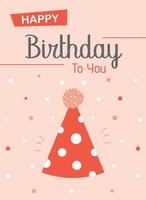 Happy birthday greeting card design, wishing happy birthday template vector