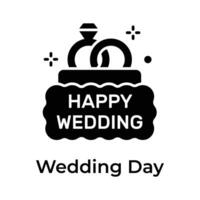 Have a look at this amazing icon of happy wedding, editable vector