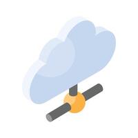 Get this creative icon of cloud network in trendy style vector