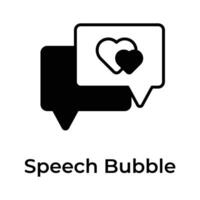 Speech bubble having heart denoting flat concept icon of mothers day conversation vector