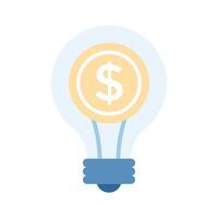 Dollar inside bulb depicting innovative idea, financial idea icon design vector