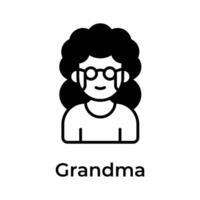 Grama avatar vector design, ready for premium use
