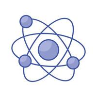 An isometric vector style of quantum physics, atom icon design