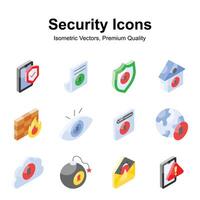 Get your hands on this beautifully designed security isometric icons set vector