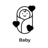 Have a look at this beautifully designed icon of baby in modern style vector