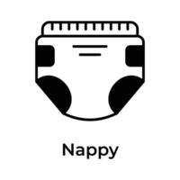 Baby diaper, premium icon of baby nappy in modern style vector