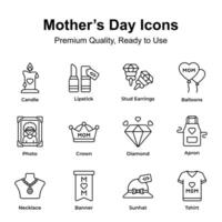 Take a look at this amazing mothers day icons set in modern style vector