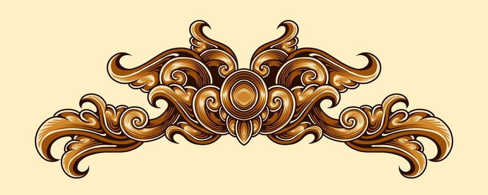 classic ornament design engraving vector