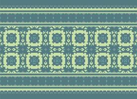 Cross Stitch. Geometric ethnic patterns. Design for Saree, Patola, Sari, Dupatta, Vyshyvanka, rushnyk, dupatta, Clothing, fabric, batik, Knitwear, Embroidery, Ikkat, Pixel pattern. Traditional Design. vector