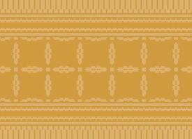Cross Stitch Embroidery. Ethnic Patterns. Native Style. Traditional Design for texture, textile, fabric, clothing, Knitwear, print. Geometric Pixel Horizontal Seamless Vector. vector