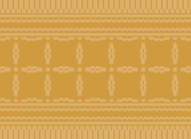 Cross Stitch Embroidery. Ethnic Patterns. Native Style. Traditional Design for texture, textile, fabric, clothing, Knitwear, print. Geometric Pixel Horizontal Seamless Vector. vector