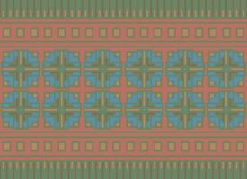 Ethnic Geometric Seamless Fabric Pattern Cross Stitch. Ikat Embroidery Oriental Pixel Pattern Cream Background. Abstract,vector,illustration. Texture,cross Stitch,scarf,decoration,motifs,wallpaper. vector