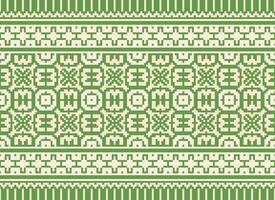 Cross Stitch. Geometric ethnic patterns. Design for Saree, Patola, Sari, Dupatta, Vyshyvanka, rushnyk, dupatta, Clothing, fabric, batik, Knitwear, Embroidery, Ikkat, Pixel pattern. Traditional Design. vector
