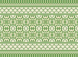 Cross Stitch. Geometric ethnic patterns. Design for Saree, Patola, Sari, Dupatta, Vyshyvanka, rushnyk, dupatta, Clothing, fabric, batik, Knitwear, Embroidery, Ikkat, Pixel pattern. Traditional Design. vector