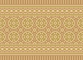 Cross Stitch. Geometric ethnic patterns. Design for Saree, Patola, Sari, Dupatta, Vyshyvanka, rushnyk, dupatta, Clothing, fabric, batik, Knitwear, Embroidery, Ikkat, Pixel pattern. Traditional Design. vector