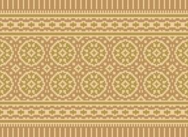 Cross Stitch. Geometric ethnic patterns. Design for Saree, Patola, Sari, Dupatta, Vyshyvanka, rushnyk, dupatta, Clothing, fabric, batik, Knitwear, Embroidery, Ikkat, Pixel pattern. Traditional Design. vector