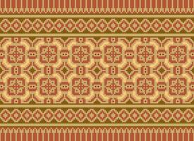 Cross Stitch. Geometric ethnic patterns. Design for Saree, Patola, Sari, Dupatta, Vyshyvanka, rushnyk, dupatta, Clothing, fabric, batik, Knitwear, Embroidery, Ikkat, Pixel pattern. Traditional Design. vector