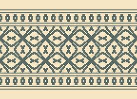 Cross Stitch Embroidery. Ethnic Patterns. Native Style. Traditional Design for texture, textile, fabric, clothing, Knitwear, print. Geometric Pixel Horizontal Seamless Vector. vector