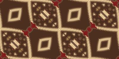 African Ikat Paisley Embroidery. Geometric Ethnic Oriental Seamless Pattern Traditional Background. Aztec Style Abstract Vector Illustration. Design for Texture, Fabric, Clothing, Wrapping, Carpet.