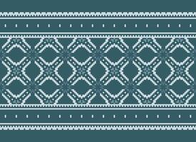 Cross Stitch Border. Embroidery Cross Stitch. Ethnic Patterns. Geometric Ethnic Indian pattern. Native Ethnic pattern.Texture Textile Fabric Clothing Knitwear print. Pixel Horizontal Seamless Vector. vector