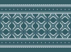 Cross Stitch Border. Embroidery Cross Stitch. Ethnic Patterns. Geometric Ethnic Indian pattern. Native Ethnic pattern.Texture Textile Fabric Clothing Knitwear print. Pixel Horizontal Seamless Vector. vector