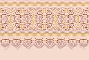 Cross Stitch. Geometric ethnic patterns. Design for Saree, Patola, Sari, Dupatta, Vyshyvanka, rushnyk, dupatta, Clothing, fabric, batik, Knitwear, Embroidery, Ikkat, Pixel pattern. Traditional Design. vector