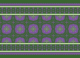 Cross Stitch Border. Embroidery Cross Stitch. Ethnic Patterns. Geometric Ethnic Indian pattern. Native Ethnic pattern.Texture Textile Fabric Clothing Knitwear print. Pixel Horizontal Seamless Vector. vector