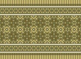 Cross Stitch Border. Embroidery Cross Stitch. Ethnic Patterns. Geometric Ethnic Indian pattern. Native Ethnic pattern.Texture Textile Fabric Clothing Knitwear print. Pixel Horizontal Seamless Vector. vector