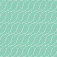 Seamless green geometric japanese circles swirls and waves pattern vector
