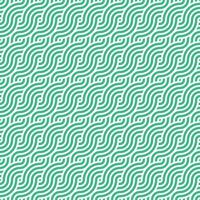 Seamless green geometric japanese circles swirls and waves pattern vector