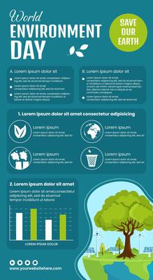 Environment Day Infographic Flat Cartoon Hand Drawn Templates Background Illustration