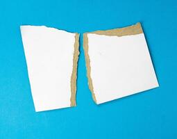 un blanco pedazo de papel desgarrado aislado en blanco antecedentes foto