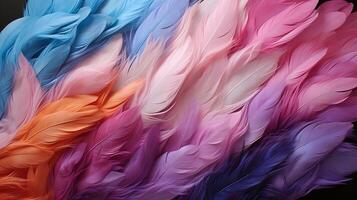 AI generated Close up of beautiful bird feathers background, perfect for fashion, design, and creative projects. photo