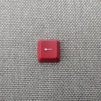 Keyboard red button on grey textured background photo