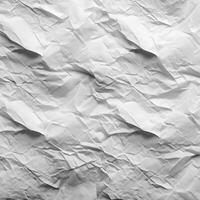 AI generated white crumpled paper texture, background, backdrop with Generative AI. photo