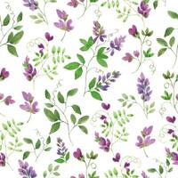 Seamless watercolor  floral pattern. Hand drawn illustration isolated on pastel background. Vector EPS.