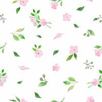 Seamless watercolor pattern. Hand drawn floral illustration isolated on white background. Vector EPS.