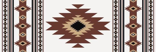 Southwestern geometric rug pattern. Aztec Navajo geometric stripes seamless pattern. Ethnic southwest geometric pattern use for area rugs, carpet, tapestry, tablecloth, table runner, cushion. vector
