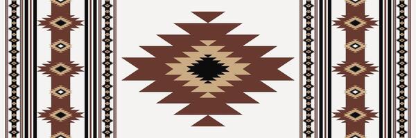 Southwestern geometric rug pattern. Aztec Navajo geometric stripes seamless pattern. Ethnic southwest geometric pattern use for area rugs, carpet, tapestry, tablecloth, table runner, cushion. vector