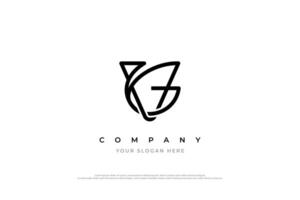 Initial Letter VG Logo or GV Logo Design vector