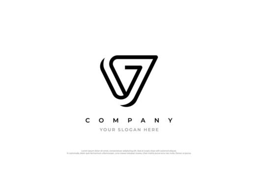 Initial Letter VG or GV Logo Design vector