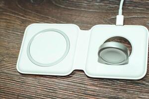 Double wireless charging for phone and smart watch. photo