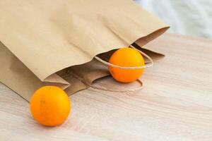 Ecological pocket kraft bag for shopping photo