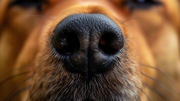 AI generated Close Up Macro Shot of Dog Nose Detail Texture photo